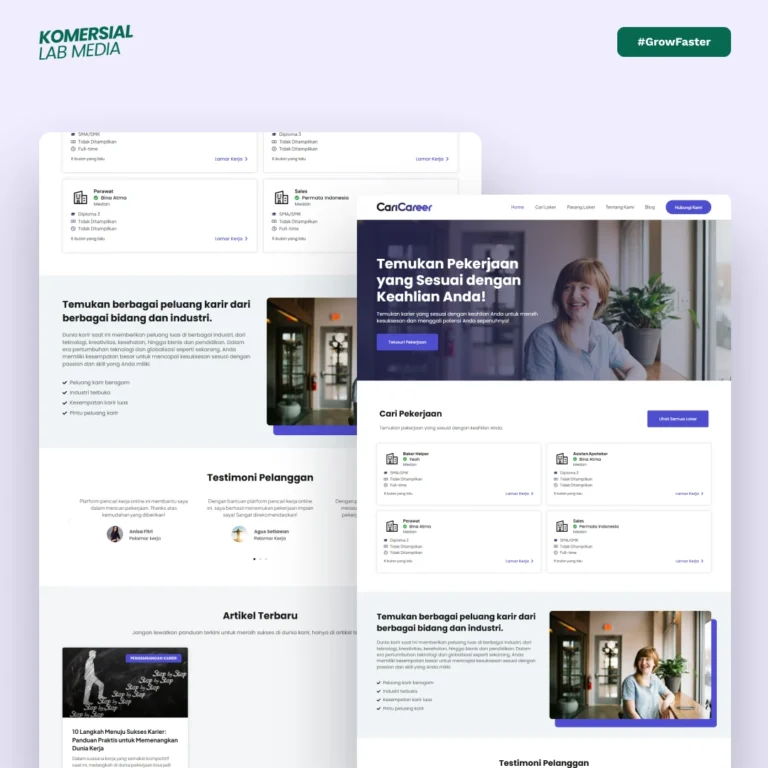 Cari Career - Jasa Web design komersial lab